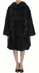 Dolce & Gabbana Black Goat Fur Shearling Long Jacket Coat - IT40|S - Overcoats