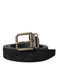 Dolce & Gabbana Black Goat Leather Antique Metal Buckle Belt - 110 cm / 44 Inches - Belts