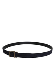 Dolce & Gabbana Black Goat Leather Metal Buckle Classic Belt - 110 cm / 44 Inches - Belts