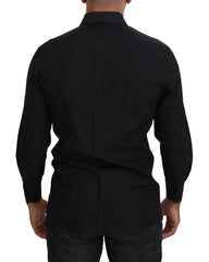 Dolce & Gabbana Black GOLD Cotton Collared Long Sleeve Shirt - IT41 | L - Shirts