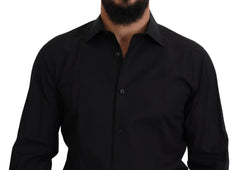 Dolce & Gabbana Black GOLD Cotton Collared Long Sleeve Shirt - IT41 | L - Shirts