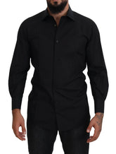 Dolce & Gabbana Black GOLD Cotton Collared Long Sleeve Shirt - IT41 | L - Shirts