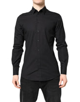 Dolce & Gabbana Black GOLD Cotton Dress Formal Shirt - Shirts