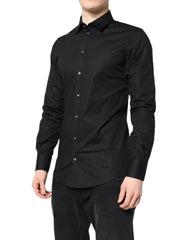 Dolce & Gabbana Black GOLD Cotton Long Sleeves Dress Shirt - Shirts