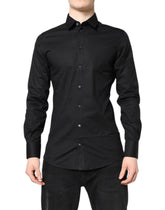 Dolce & Gabbana Black GOLD Cotton Long Sleeves Dress Shirt - Shirts