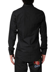 Dolce & Gabbana Black GOLD Cotton Men Dress Formal Shirt - 39