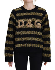 Dolce & Gabbana Black Gold D&G Crystal Cashmere Sweater - IT38 | S - Sweaters