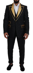 Dolce & Gabbana Black Gold Fantasy Tuxedo Slim Fit Suit - IT46 | S - Tuxedos