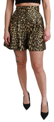 Dolce & Gabbana Black Gold High Waist Mini Cotton Shorts - IT40|S - Short Trousers