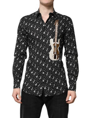 Dolce & Gabbana Black GOLD Instrument Embellished Shirt - Shirts
