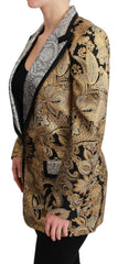 Dolce & Gabbana Black Gold Jacquard Blazer Jacket - Sport Jackets