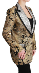 Dolce & Gabbana Black Gold Jacquard Blazer Jacket - Sport Jackets