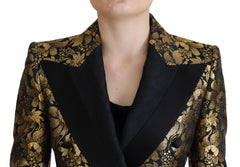 Dolce & Gabbana Black Gold Jacquard Coat Blazer Jacket - Sport Jackets