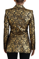 Dolce & Gabbana Black Gold Jacquard Coat Blazer Jacket - Sport Jackets