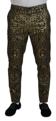 Dolce & Gabbana Black Gold Jacquard Dress Trouser Pants - IT48 | M - Trousers