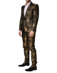 Dolce & Gabbana Black Gold Jacquard Single Breasted 2PC Suit - IT50 | L