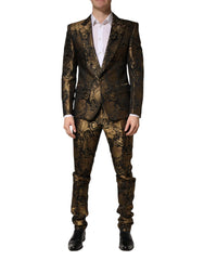 Dolce & Gabbana Black Gold Jacquard Single Breasted 2PC Suit - IT50 | L