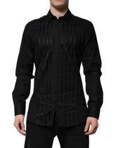 Dolce & Gabbana Black GOLD Long Sleeves Men Formal Dress Shirt - IT41 | L - Shirts