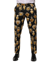 Dolce & Gabbana Black Gold Sacred Heart Print Pants - IT48 | M - Trousers