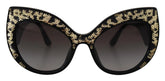 Dolce & Gabbana Black Gold Sequin Butterfly Polarized DG4326 Sunglasses - Sunglasses