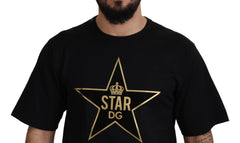 Dolce & Gabbana Black Gold STAR Crown DG Cotton Crewneck T-shirt - T-Shirts