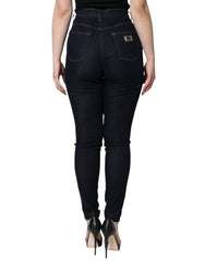 Dolce & Gabbana Black GRACE High Waist Skinny Denim Jeans - IT44 | L - Jeans