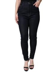 Dolce & Gabbana Black GRACE High Waist Skinny Denim Jeans - IT44 | L - Jeans