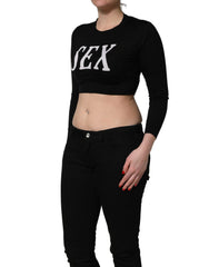 Dolce & Gabbana Black Graphic Print Long-Sleeved Top - IT40|S