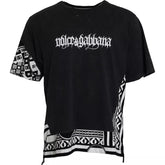 Dolce & Gabbana Black Graphic Printed Cotton Short Sleeves T-shirt - IT52 | XL - T-Shirts