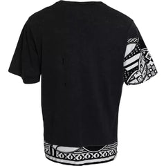 Dolce & Gabbana Black Graphic Printed Cotton Short Sleeves T-shirt - IT52 | XL - T-Shirts