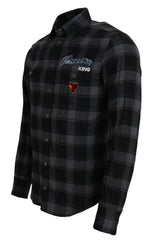 Dolce & Gabbana Black Gray Check Men Long Sleeves Shirt - IT39 | S - Shirts