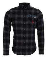 Dolce & Gabbana Black Gray Check Men Long Sleeves Shirt - IT39 | S - Shirts