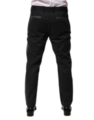 Dolce & Gabbana Black Gray Cotton Dress Formal Trouser Pants - IT50 | L - Trousers