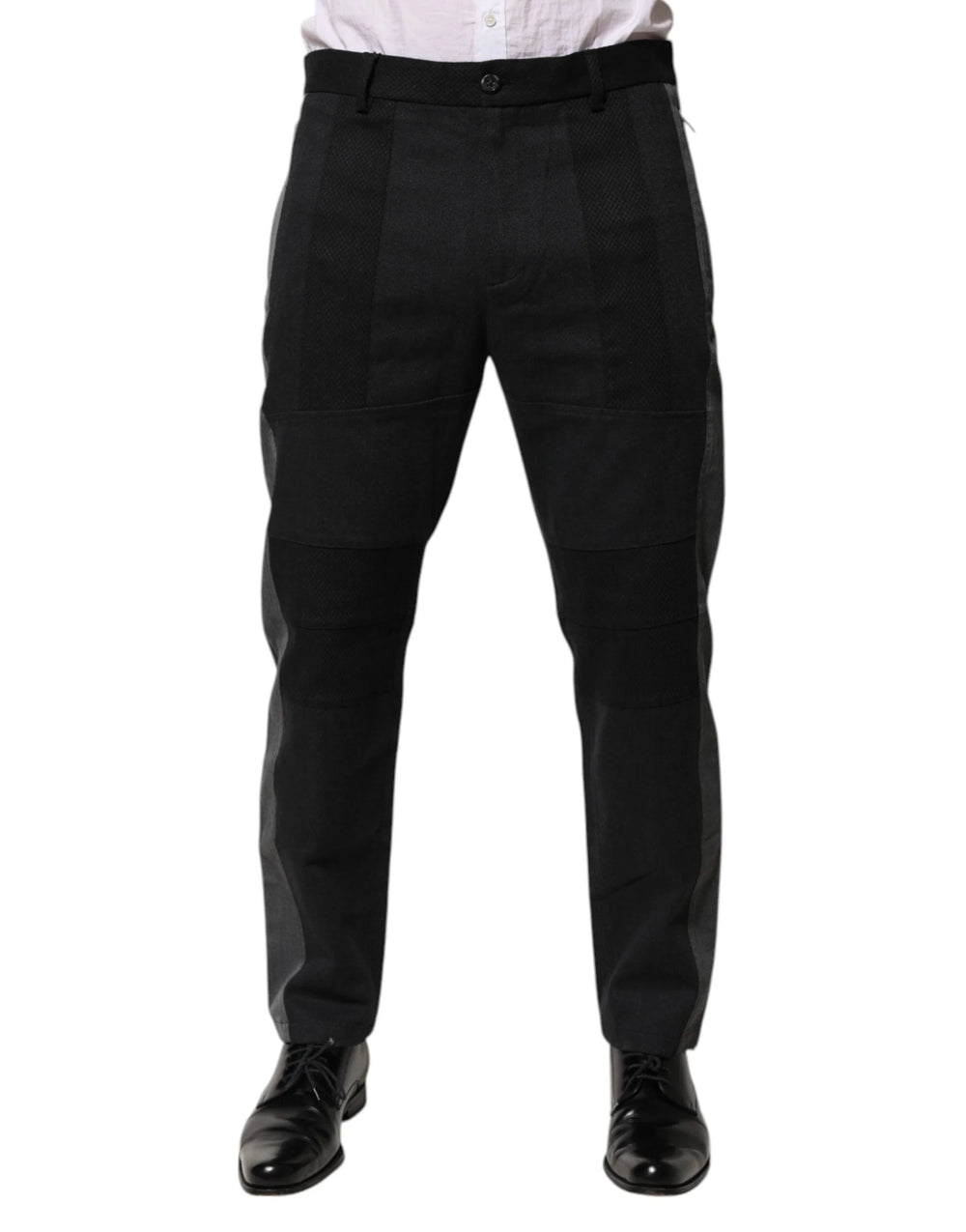 Dolce & Gabbana Black Gray Cotton Dress Formal Trouser Pants - IT50 | L - Trousers