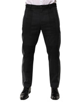 Dolce & Gabbana Black Gray Cotton Dress Formal Trouser Pants - IT50 | L - Trousers