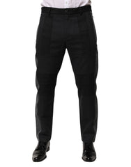 Dolce & Gabbana Black Gray Cotton Dress Formal Trouser Pants - IT50 | L - Trousers