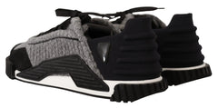 Dolce & Gabbana Black Gray Fabric Lace Up NS1 Sneakers Shoes - EU35.5/US5 - Sneakers