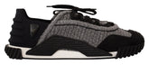 Dolce & Gabbana Black Gray Fabric Lace Up NS1 Sneakers Shoes - EU35.5/US5 - Sneakers