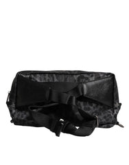 Dolce & Gabbana Black Gray Leopard DG Logo Belt Waist Fanny Pack Bag - Fanny Packs