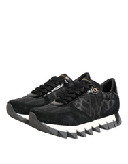 Dolce & Gabbana Black Gray Leopard Low Top Sneakers Shoes - EU36.5/US6