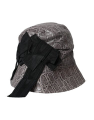 Dolce & Gabbana Black Gray Patterned Leather Bucket Hat - Bucket Hats