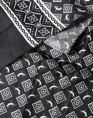 Dolce & Gabbana Black Gray Silk Bird Fringe Wrap Foulard 140cm X 23cm Scarf