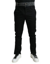 Dolce & Gabbana Black Gray Slim Cotton Denim Jeans Pants - Jeans