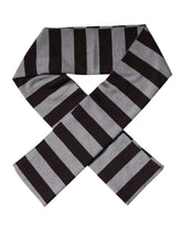 Dolce & Gabbana Black Gray Stripes Wool Neck Wrap Scarf - Scarves & Shawls
