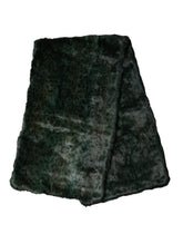 Dolce & Gabbana Black Green Stripe Fur Shawl Neck Wrap 180cm x49cm Scarf - Scarves & Shawls