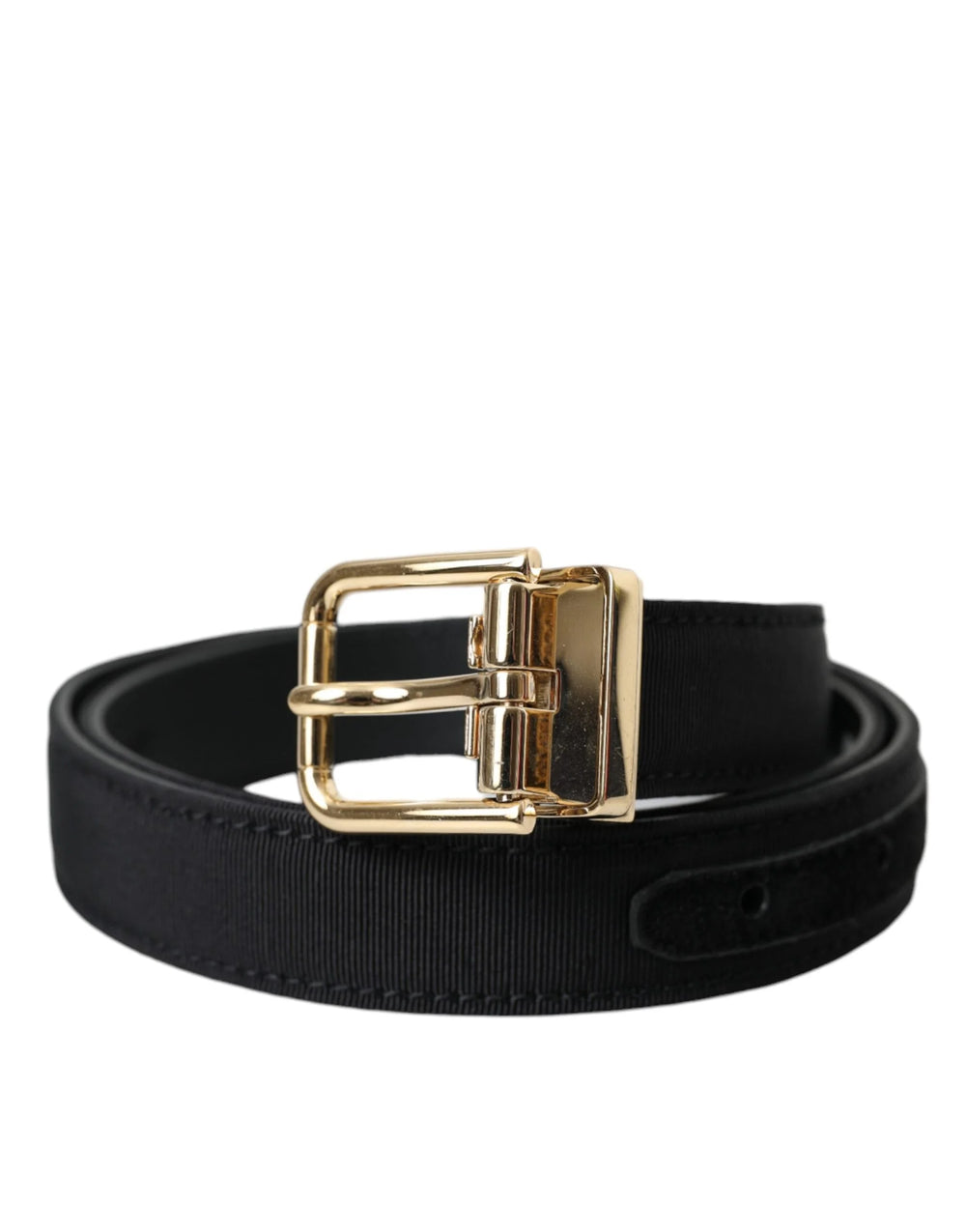 Dolce & Gabbana Black Gros Grain Gold Metal Buckle Belt Men - Belts