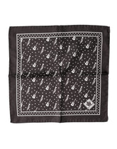 Dolce & Gabbana Black Guitar Trumpet Men Handkerchief Scarf - Scarves & Shawls
