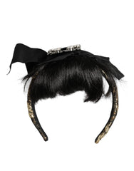Dolce & Gabbana Black Hair Parrucchiera Crystal Headband Diadem - Headbands