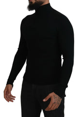 Dolce & Gabbana Black Half Zip Turtleneck Pullover Sweater - IT42 | XS - Sweaters