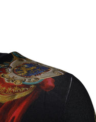 Dolce & Gabbana Black Heraldic DG Silk Round Neck Pullover Sweater - IT46 | S - Sweaters
